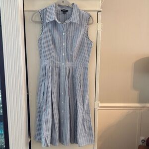 Jones New York Blue and White Striped Top